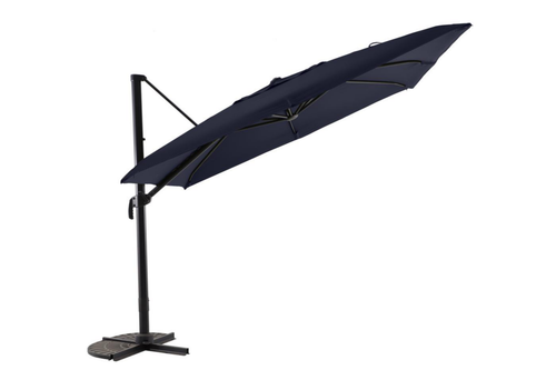 Visuel 1 du produit Parasol déporté coloris bleu en aluminium et polyester - 3 x 3 m