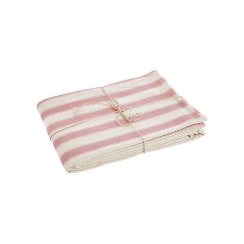 Visuel 1 du produit Nappe en coton à rayures roses Noblesse - 250 x 150 cm