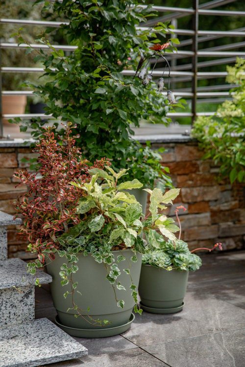 Visuel 2 du produit Soucoupe vert kaki pour pot Poetic Joy 60 - Ø 45,6 cm