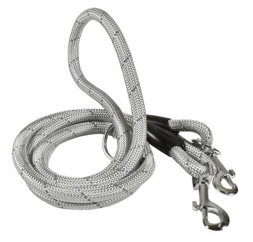 Visuel 1 du produit Laisse pour chien en nylon rond coloris gris 3 positions Bobby Walk - 189 cm