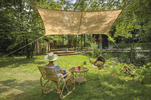 Visuel 1 du produit Voile rectangulaire coloris beige en jute - 3 x 2 m