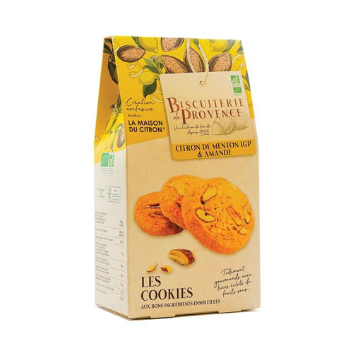 Visuel 1 du produit Cookies bio citron de Menton IGP et amandes Biscuiterie de Provence - 120 g