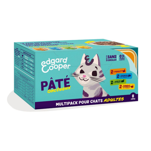 Visuel 1 du produit Pâtée pour chat adulte multipack pâtées sans céréales Edgard & Cooper - 8 x 85 g