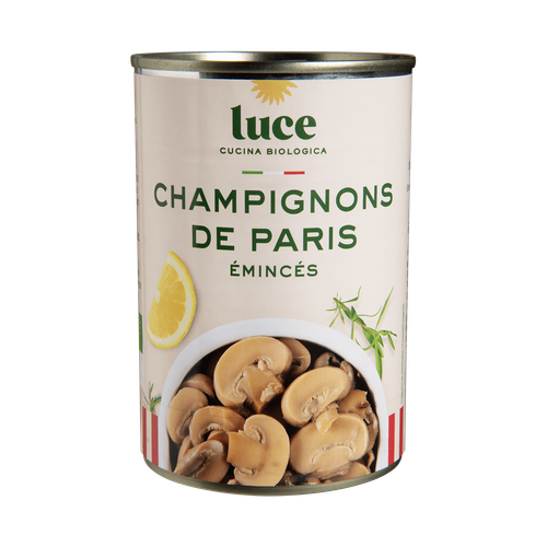 Visuel 1 du produit Champignons de Paris émincés bio Luce - 400 g