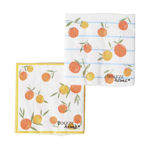 Visuel 1 du produit Serviettes en papier blanc motif fruits x 20 - 16,5 x 16,5 cm