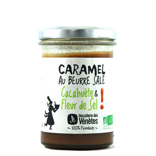 Visuel 1 du produit Crème de caramel cacahuète fleur de sel bio. Le pot de 220 g