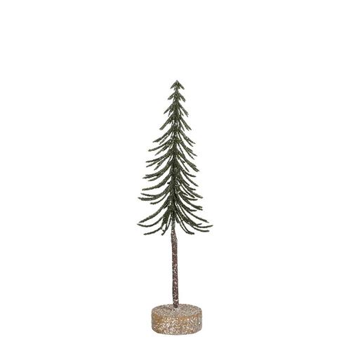 Visuel 1 du produit Sapin décoratif vert pailleté en PVC - Ø 7 x H 26 cm