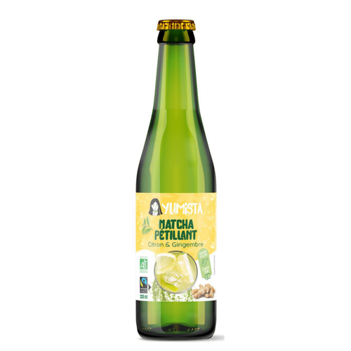 Visuel 1 du produit Matcha pétillant citron et gingembre bio Yumista - 33 cl