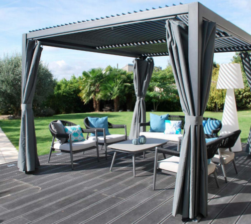 Visuel 2 du produit Tonnelle lames pivotantes, anthracite, CREADOR Kiosko - 3x3.60m