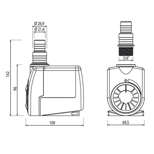 Visuel 3 du produit Pompe submersible, débit élevé, NEWA - modèle New Jet NJ2300 - 2300L/h