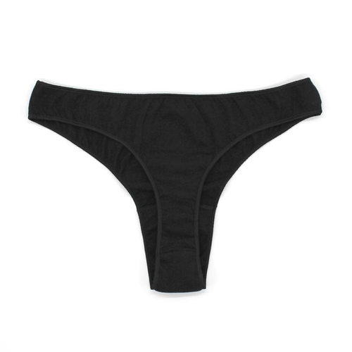 Visuel 1 du produit Tanga menstruel en coton bio noir Plim - Taille 34