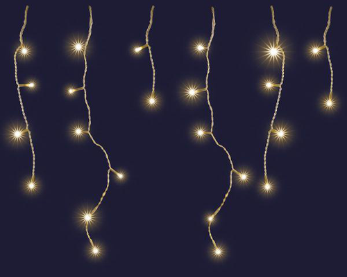 Visuel 1 du produit Stalactit solaire animée 8 fonctions mémoire 160 LED coloris blanc chaud Blachere - 8 m