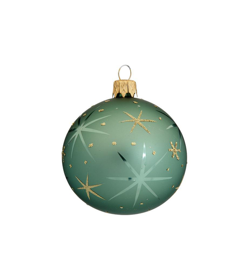 Visuel 1 du produit Suspension boule décorative coloris vert en verre traditionnel - Ø 7 cm