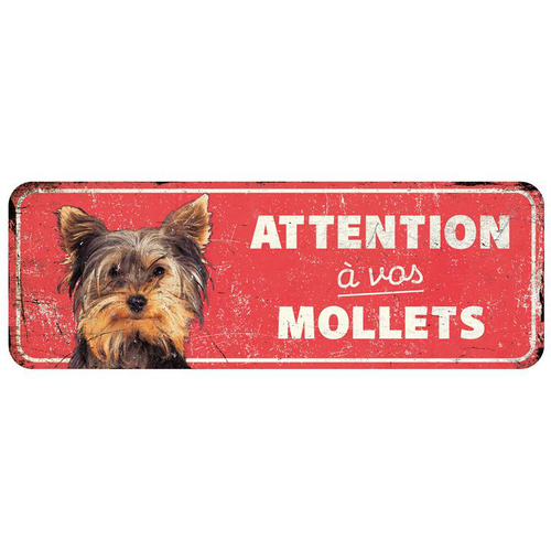 Visuel 1 du produit Panneau d'avertissement terrier coloris rouge en métal galvanisé D&D Home - 40 x 13 x 0,3 cm