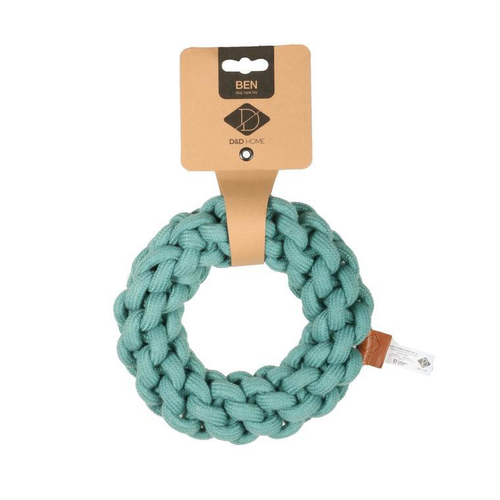 Visuel 1 du produit Anneau tressé pour chien en corde bleu Laroy Group Ben taille S - 19 cm