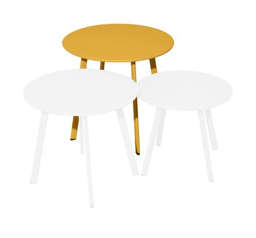 Visuel 1 du produit Table basse acier coloris miel Proloisirs Massaï 50 - Ø 50 x H 43 cm