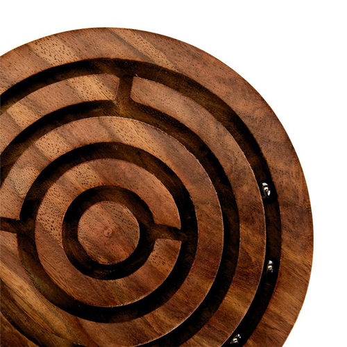 Visuel 2 du produit Objet décoratif labyrinthe vintage en bois d’acacia naturel - Ø 15 cm