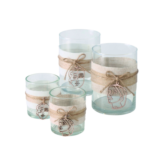 Visuel 1 du produit Photophore coloris beige Amaya - Ø 7 cm