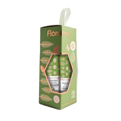 Visuel 1 du produit Coffret duo crème mains et baume à lèvres au lait d’amande Florame - les 2 pièces