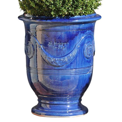 Visuel 1 du produit Vase Anduze tradition bleu en terre cuite émaillée H 80 x Ø 66 cm