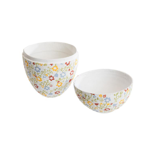 Visuel 2 du produit Boîte œuf à garnir en coton mâché à motif floral multicolore - Ø 14,5 x H 19 cm