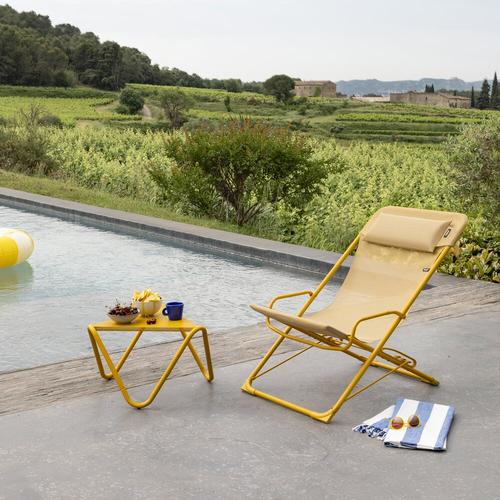 Visuel 4 du produit Transat transaswing colorblock Lafuma coloris jaune en acier - 60 x 83 x 91 cm