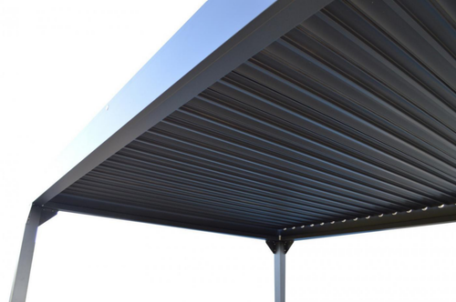 Visuel 2 du produit Tonnelle bioclimatique 3x4m, lames orientables, aluminium - PROLOISIRS Zéphir - Gris