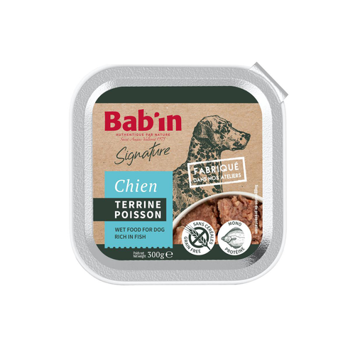 Visuel 1 du produit Pâtée pour chien au poisson terrine Bab'in Signature - 300 g