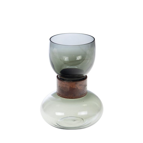 Visuel 1 du produit Vase avec col en verre coloris gris Zimbabwe - Ø 16 x H 20 cm