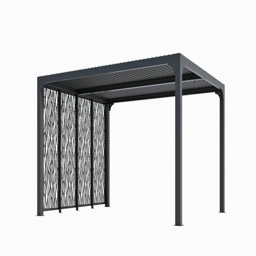 Visuel 1 du produit Pergola bioclimatique coloris gris en aluminium - 3,6 x 3 m