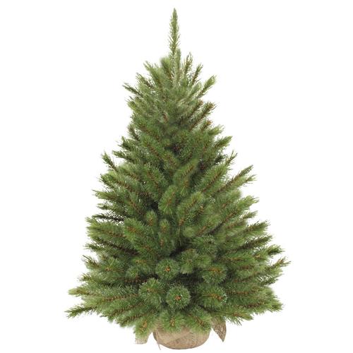 Visuel 1 du produit Sapin de Noël artificiel coloris vert avec toile de jute Forest Frosted - 90 cm
