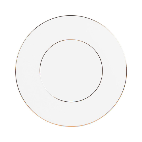 Visuel 3 du produit Assiette à dessert en porcelaine blanche et filet or Victoria - Ø 21 cm