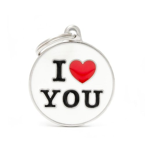 Visuel 1 du produit Médaille charms I love you pour chien en métal