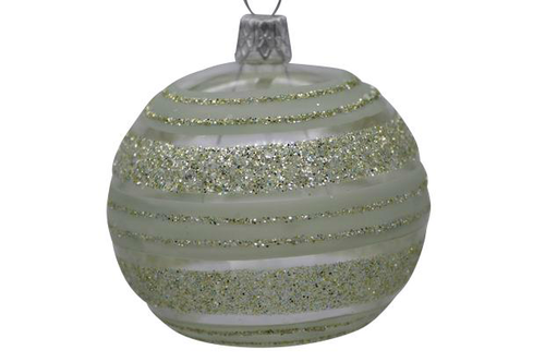 Visuel 1 du produit Suspension boule décorative Traditionel coloris vert en verre - Ø 7 cm