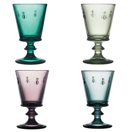 Visuel 1 du produit Coffret de 4 verres à pied en verre couleur Abeille - 24 cl