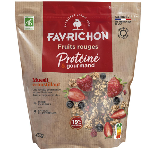 Visuel 1 du produit Muesli croustillant protéiné fruits bio Favrichon - 450 g