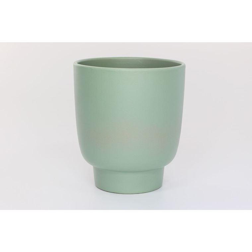 Visuel 1 du produit Cache-pot en céramique vert sauge mat Haut Calm - Ø 13/12 x H 15 cm