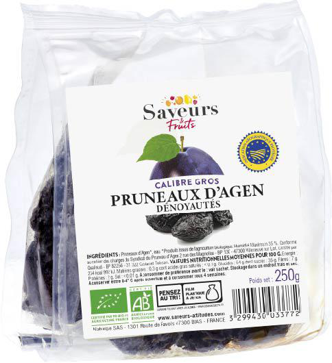Visuel 1 du produit Pruneaux d'Agen dénoyautés bio Saveurs Fruits - 250 g