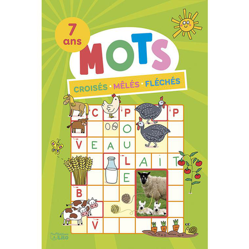 Visuel 1 du produit Livre "Mots croisés mêlés fléchés", thème animaux de la ferme aux Éditions Lito