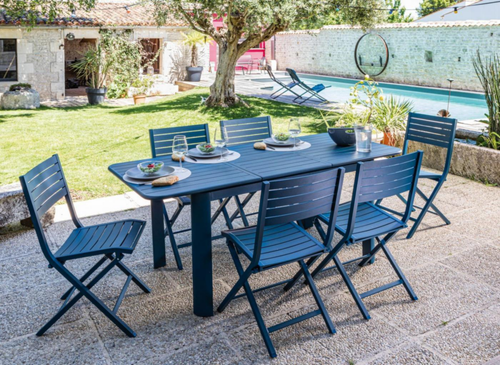 Visuel 3 du produit Chaise pliante aluminium bleu, facile à transporter - PROLOISIRS Lucca