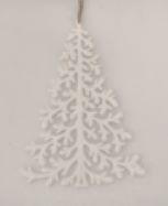 Visuel 1 du produit Sapin à suspendre en bois blanc à paillettes –14 cm