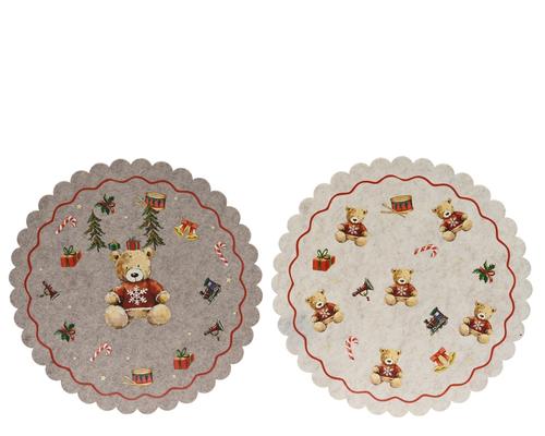 Visuel 1 du produit Set de table en feutrine motif ours multicolore - Ø 36 cm
