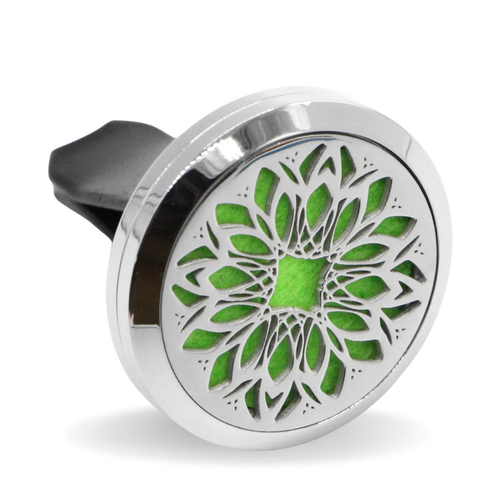 Visuel 1 du produit Diffuseur de voiture Clip'Arôme pétale de fleur coloris gris en inox Zen' Arôme