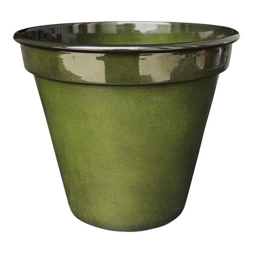 Visuel 1 du produit Pot conique en métal recyclé coloris vert algue vif Upcycle Conique - Ø 24,5 x H 21,5 cm