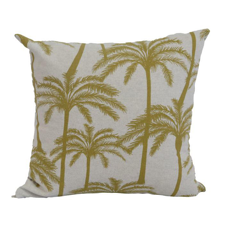 Visuel 1 du produit Coussin déco carré en polyester/coton jaune moutarde Zabeth - 40 x 40 x 15 cm