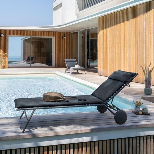 Visuel 5 du produit Bain de soleil Bayanne II Hedona Onyx Lafuma coloris gris en acier - 77 x 186 x 77 cm