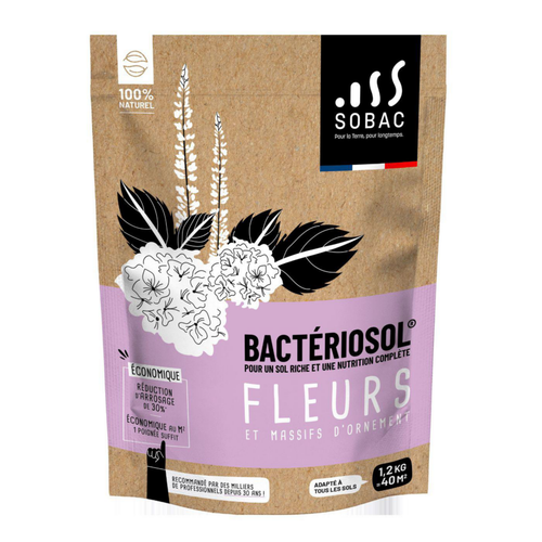 Visuel 1 du produit Bactériosol fleurs et massifs d'ornement 100 % naturel Sobac - 1,2 kg