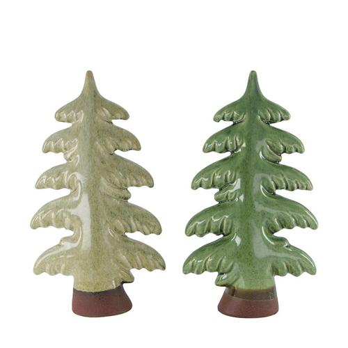 Visuel 1 du produit Statue d’arbre en céramique verte - 28,5 x 6,5 x 17 cm