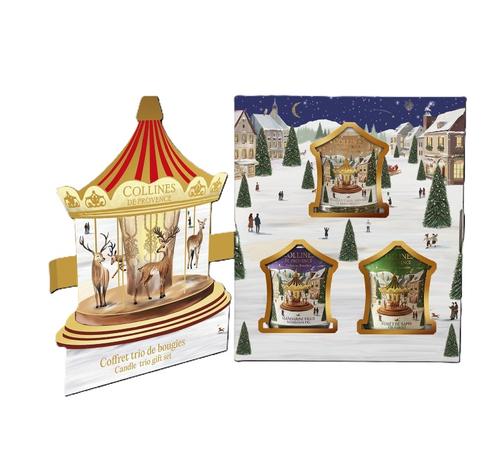 Visuel 2 du produit Coffret 3 bougies parfumées croquant aux amandes Noël Les Collines de Provence - 75 g