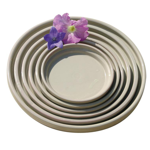 Visuel 1 du produit Soucoupe en terre cuite émaillée marron Châtaigne Les Poteries d’Albi - Ø 28 cm